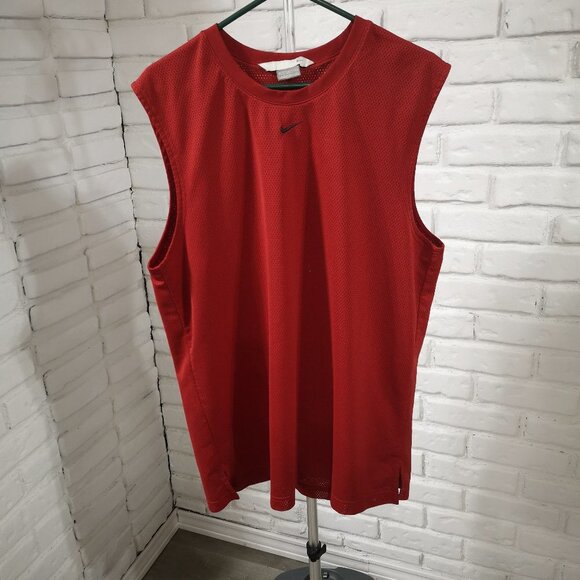 Nike Men's Red Sleeveless Size Large Athletic Tank Top - Picture 1 of 10